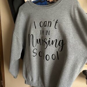 Oversized crewneck nursing school sweatshirt